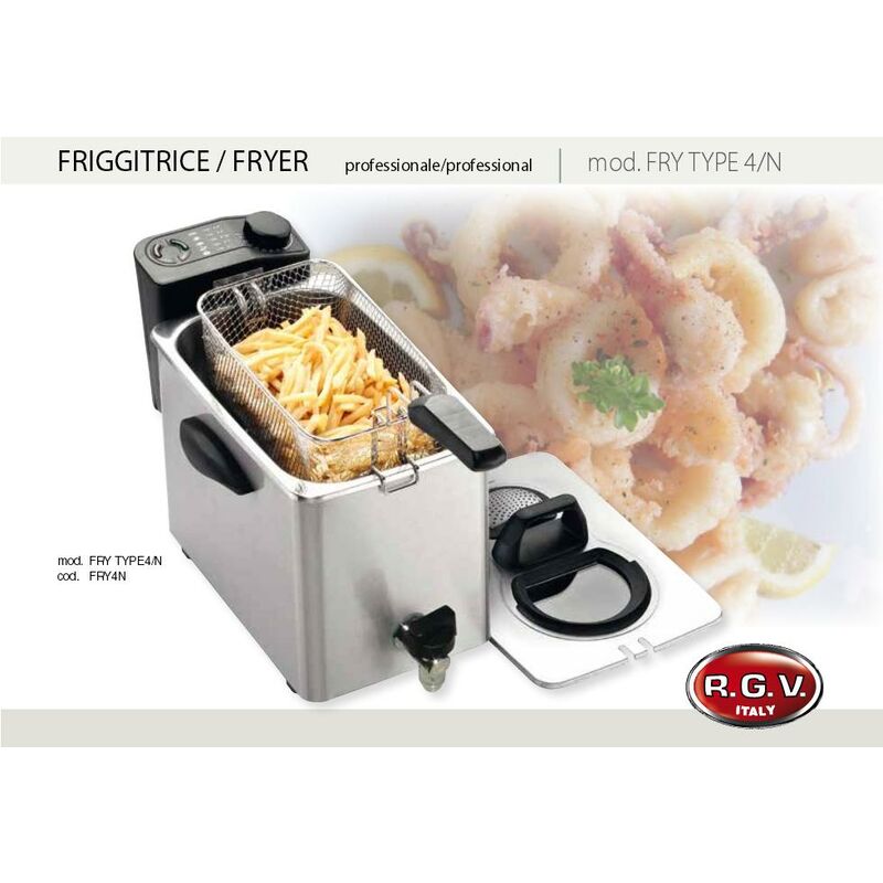 Rgv fr TYPE4L friggitrice Singolo 4 l Indipendente 2500 w Nero, Acciaio inossidabile