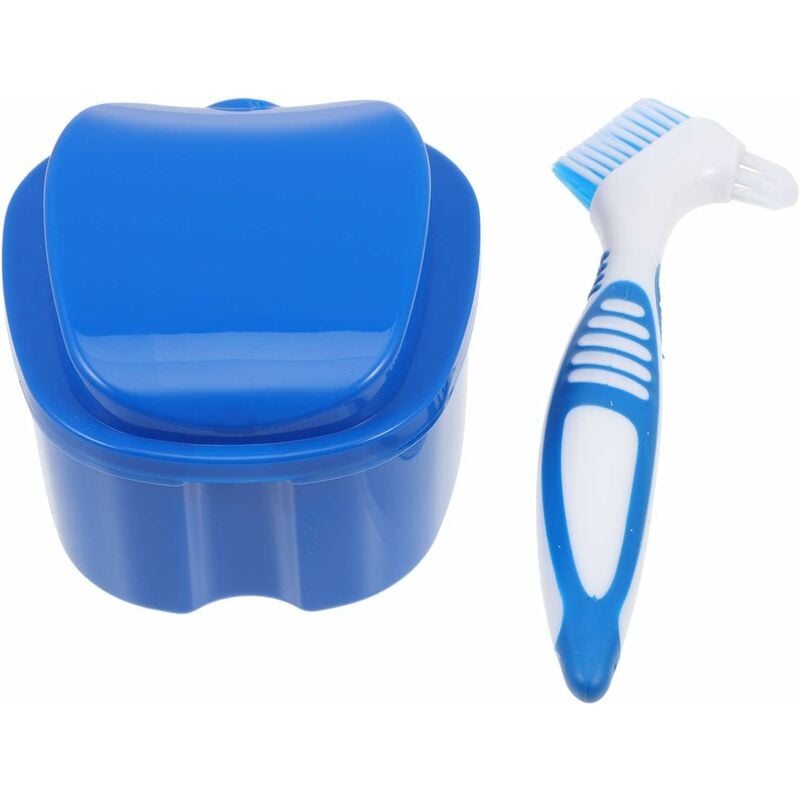 Image of 1 set custodia per denti per uso domestico Bad Elder Blue Gum Protesi in protesi dentaria con: spazzolino per pulizia trasparente Scudo per denti