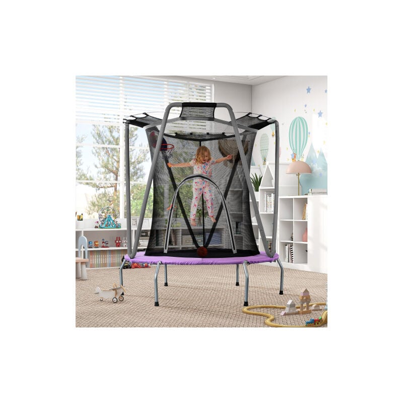 Kit de trampoline pour l'intérieur et l'extérieur, trampoline de jardin rond en acier galvanisé, trampoline pour enfants pour anniversaire, Noël