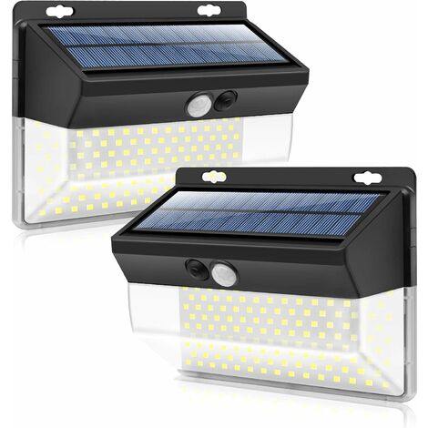 RHAFAYRE 262 luces LED solares con sensor de movimiento para exteriores, luz de pared inalámbrica de seguridad solar IP65 resistente al agua con 3 modos opcionales, gran angular para patio, jardín, es