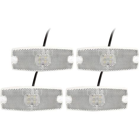 2x 4 LED Feux Gabarit Latéraux Blanc Montage Encastré 12/24V pour