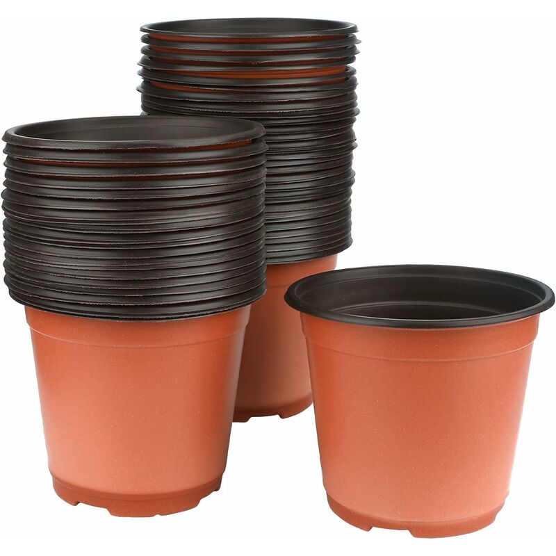 RHAFAYRE 50 pièces de 15 cm (diamètre) Pots de Fleurs en Plastique Souple, Pots de graines, Pots de pépinière, Pots de Fleurs et de Plantes