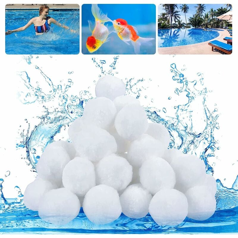 Charge filtrante de piscine Balle Filtrante Piscine 1000g - Balles de Filtration Équivalent à 36KG Filtre à Sable, Balles Filtrantes Filtre Balls