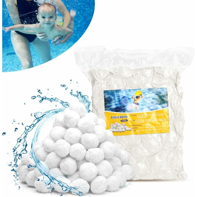 Balles filtrantes pour piscine - 200 g - Pour filtre à sable - Pour piscine - Remplace 5,6 kg de sable filtrant - Convient pour piscine - Filtre de