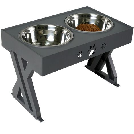 RHAFAYRE Bols pour Chiens surélevés pour Grands Chiens Bol pour Chiens surélevé - S'ajuste à 3 hauteurs, 2,8", 7,5", et 11,6'' Support (Noir)