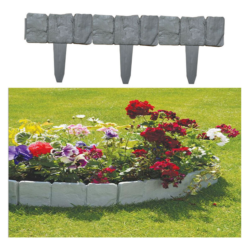 Rhafayre - Bordure de Jardin, Bordure de lit de Fleurs décorative Bricolage pour allée de pelouse et Bordure de Paysage, Simulation de Pierre