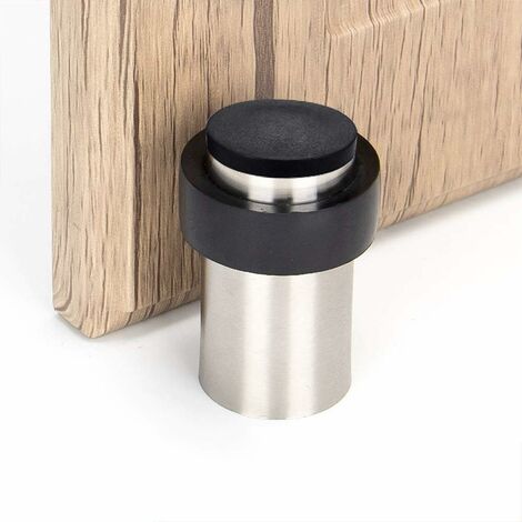 RHAFAYRE Butée de porte en acier inoxydable poli - Butée de porte solide et rigide avec caoutchouc décoratif de sécurité pour la maison, le bureau, le commerce – Argent