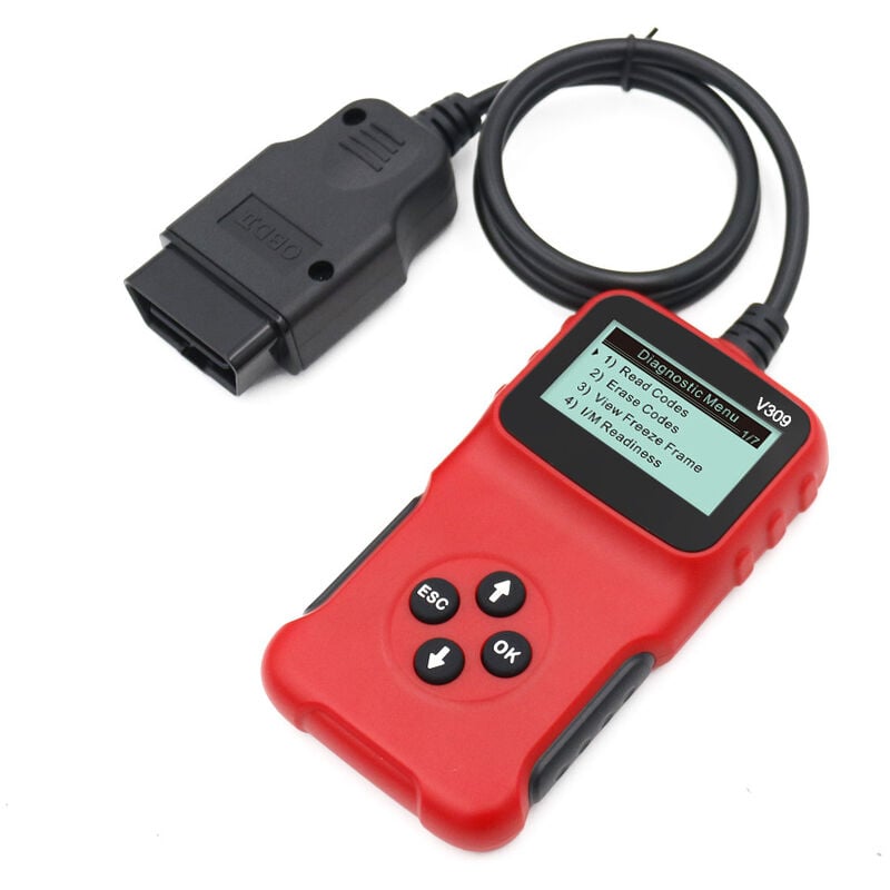 Rhafayre - Car OBD2 Scanner Universal Wired Auto Engine Fault Code Reader can Diagnostic Scan Tool V309 for Check Engine Light, i/m Readiness Smog
