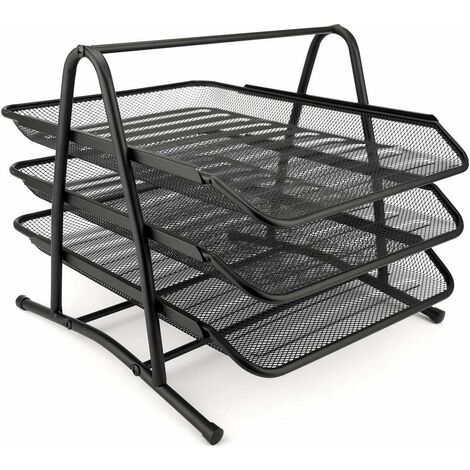 RHAFAYRE Compartiments de Rangement Métalliques, Bureau Organisateur de Bureau, Tiroirs à Documents, Bac à Documents A4, Organizer Mesh, Système D'organisation des Tiroirs pour le Bureau,Argent