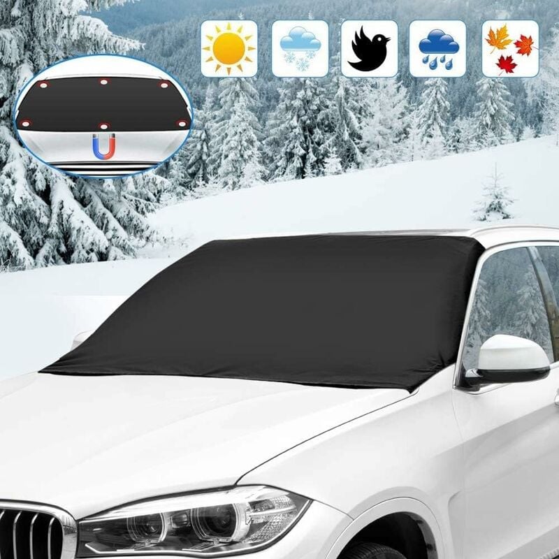 Image of Copertura per parabrezza anteriore per auto, copertura per parabrezza magnetica Copertura pieghevole, universale per auto antigelo, neve, ghiaccio,