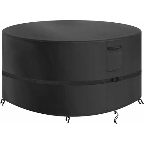  Funda redonda para mesa exterior de 62 pulgadas de diámetro x  28 pulgadas de alto, impermeable, resistente a los rayos UV, para muebles  de patio, cubierta de muebles de exterior de