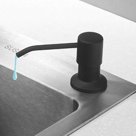 RHAFAYRE Dispensador de jabón de 500 ml Bomba de jabón negro para fregadero de cocina