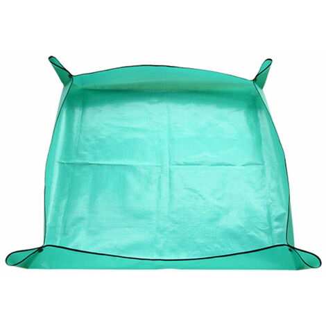 RHAFAYRE Estera para macetas para plantas Estera impermeable para operaciones de plantación, estera portátil para interiores con trampa para plantas suculentas (1x1m) Verde
