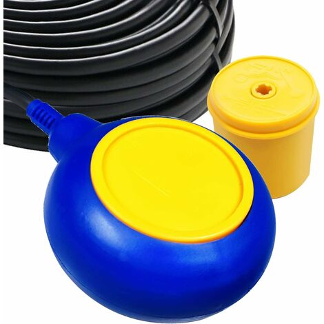 RHAFAYRE Float Switch with 3m Cable, IP68 Liquid Water Level Controller Fill or Empty Water Tank 12V/24V/220V, Water Level Controller for Submersible Sump Pump