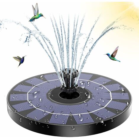 RHAFAYRE Fontaine Solaire Extérieur Flottante 3.5W Pompe Bassin Solaire avec Buse Double Couche pour Bain d'oiseau, Étang, Piscine, Patio, Décoration de Jardin