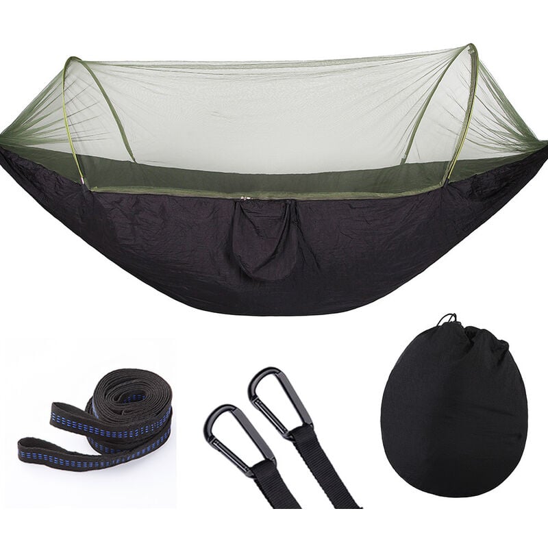 Rhafayre - Hamac de Camping avec moustiquaire, hamac Portable en Nylon léger, pour hamac de Camping Double extérieur à Vitesse Automatique