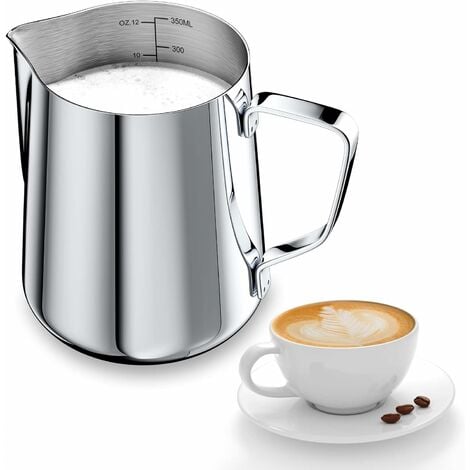 Jarra de leche de acero inoxidable 500 ml, lechera, taza espuma de