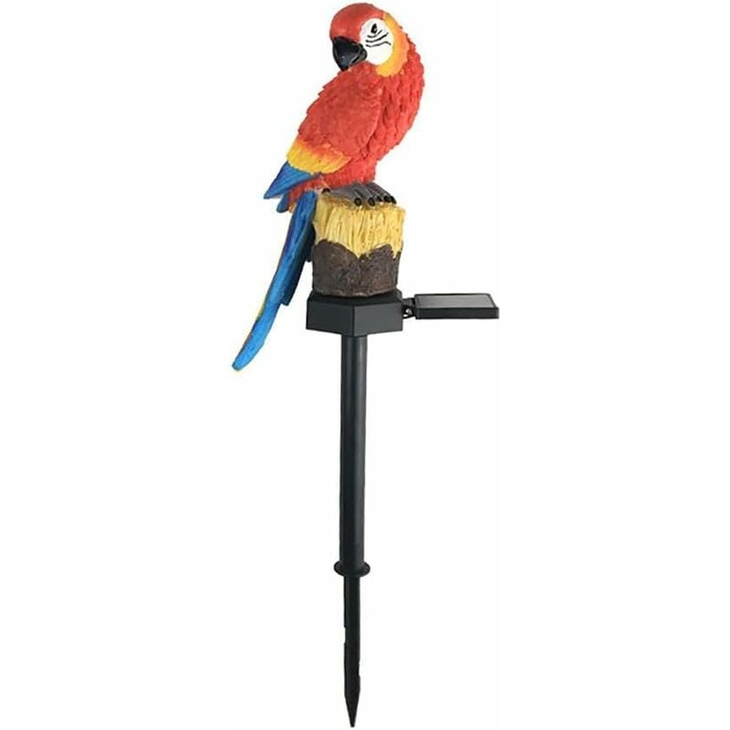 Image of Lampada da giardino a forma di pappagallo a energia solare led Ornamento per prato all'aperto Illuminazione a forma di uccello da giardino alimentata