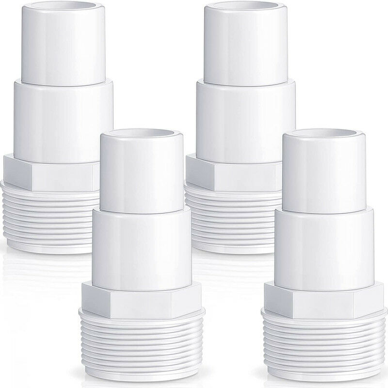 Lot de 4 adaptateurs de tuyau de pompe de filtre de piscine pour connecteur de raccord 1 1/4'-1 1/2' Filetage 1,5' - Rhafayre