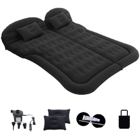 RHAFAYRE Matelas Gonflable de Voiture avec Pompe 175 x 130 cm, Pliant Lit Air gonflable, Confortable surface floquée pour Voyager extérieur Idéal pour Le Repos de Sommeil et Le Mouvement Intime Noir