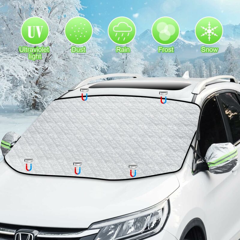 Image of Pellicola protettiva per parabrezza auto, antigelo, con copertura magnetica per parabrezza, protezione universale per auto, antigelo, neve, ghiaccio,