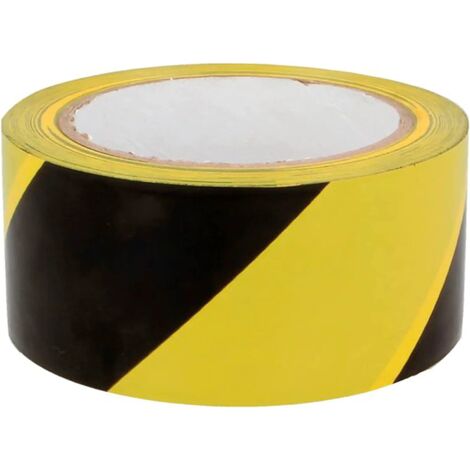 RHAFAYRE Ruban de balisage pour délimiter les zones de couleur jaune et noire - 60 mm x 33 m - De balisage à lacets - Signalisation d'avertissement
