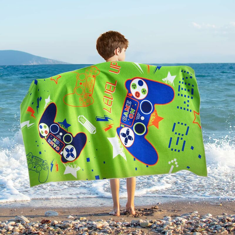 Rhafayre - Serviette de plage Kids – 75x150 cm en microfibre anti-sable pour garçons, serviette de bain, piscine, camping, voyage, serviette de plage