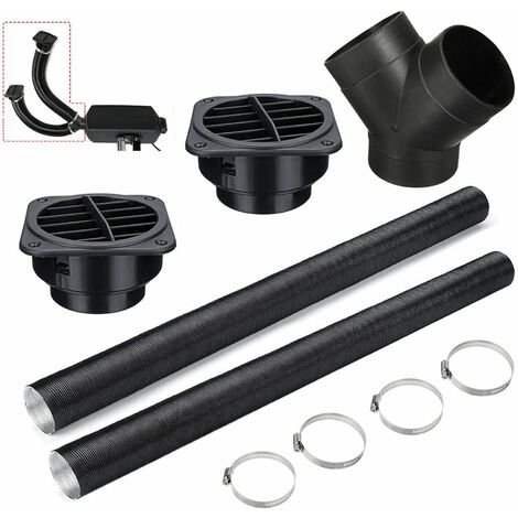 RHAFAYRE Set Car Auto Heater Pipe Duct Diameter 75Mm Air Vent With Y Piece Hot Air Outlet Pipe Clamps Set For Parking Heater