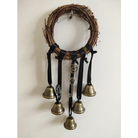 Witch Bells, Protection Door Hanger Metal Wind Chimes Handmade Magic Witch  Rattan Bells