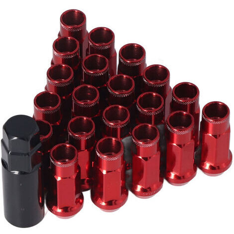 RHG 20pcs M12x1.25 écrous de roue en métal remplacement universel d'accessoires de voiture pour Mitsubishi rouge