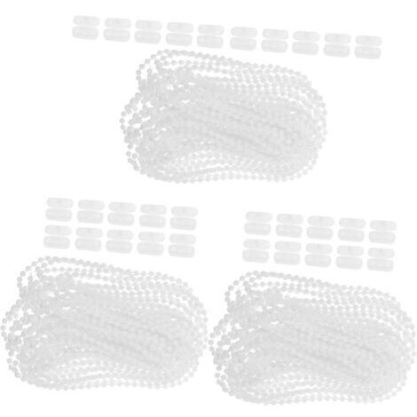 RHG 3 Pièces 10 Mètres de Chaîne de Store,Cordon pour Store à Enrouleur Vénitien Vertical avec 30 Pièces de Connecteur de Chaîne,Connecteurs de Chaîne en Plastique,pour Remplacement de Store Enrouleur