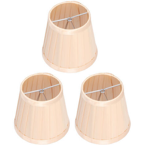 RHG 3 pièces abat-jour en tissu E14 à clipser sur le couvercle de lampe en tissu pour lustre applique murale décoration de bureau (or clair)