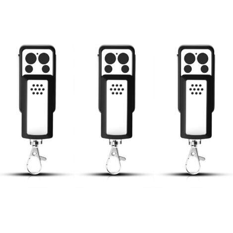 RHG 3 Télécommandes pour Motorisation de PortailCompatible Avidsen 114253, 104257, 104250Design Compact à Glissière, 4 Canaux, Signal Stable, Clonage Facile