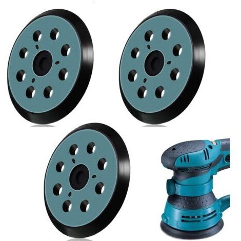 RHG 3Pcs Plateau Ponceuse pour 125mm, Plateau de Ponçage 8 trous pour Makita BO5041 M9202B M9204B DBO180
