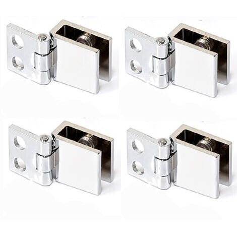 RHG 4 Pièces Charnière Meuble Porte en Verre, Charnière à Pince, Clip de Porte en Verre, Convient pour Vitrine, Ouverture et Fermeture du Verre