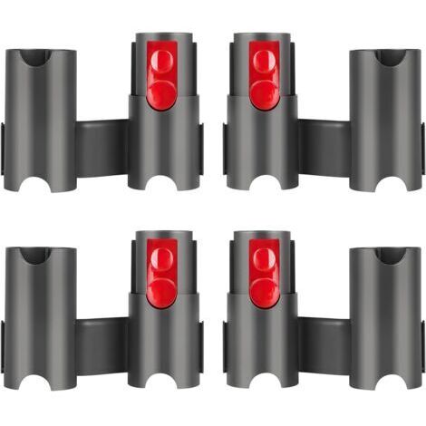 RHG 4 Pièces Support D'accessoires pour Dyson Aspirateur, Robuste et Facile à Utiliser, Support de Rangement pour Dyson Aspirateur, Large Compatibilité, pour Dyson V7 V8 V10 V11 V15 (Noir + Rouge)