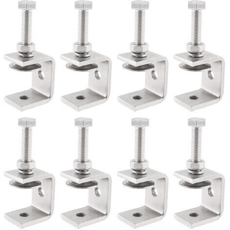 RHG 8 Pièces Serre Joints C 30mm, Pince C Acier Inoxydable 304 Réglable Plage de Serrage 0-25mm pour Soudage Charpentier Montage Domestique, l'Ébénisterie