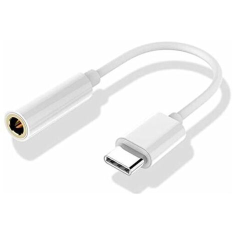 RHG Adaptateur casque USB C vers 3,5 mm, adaptateur audio AUX USB type C vers jack 3,5 mm, cable de connexion microphone pour Huawei P20 / P20 Pro / P30 / P30 Pro, Xiaomi 6/8, Mix 2/3, OnePlus6T (2 pi