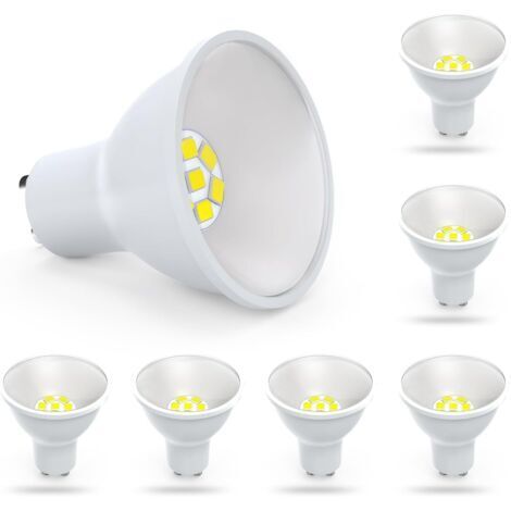 RHG Ampoule LED GU10 Ampoule LED GU10 6 packs 5W Lampe LED GU10 Ampoule spot 5W, adaptée à l'éclairage sur rail d'éclairage encastré, 110V, 6000K blanc lumière du jour, non dimmable