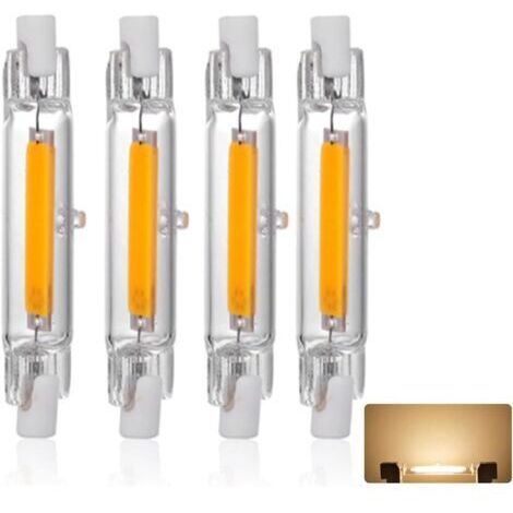 RHG Ampoule LED R7S 78mm 20W Blanc Chaud 3000K, 1500LM, Équivalent Lampe Halogène J78 200W, Dimmable, 360 Degrés Linéaire Ampoule 20W R7S 78mm Slim COB LED, 4PCS