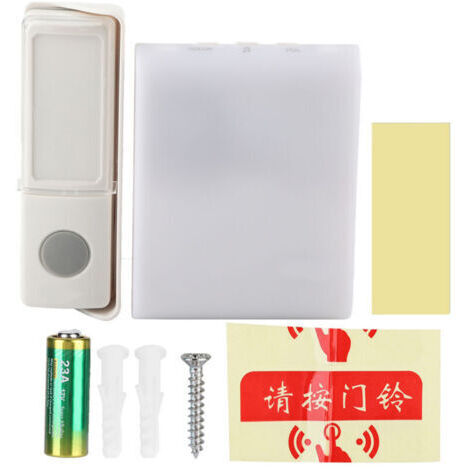 RHG Appelant sourd sans fil de sonnette de porte de bouton avec 7 types de tons de couleur de lampe flash
