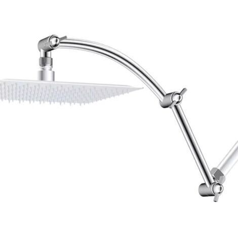 RHG Bras Douche,Acier Inoxydable D'extension de Douche Accessoires pour Bras de Douche Tube D'extension Bras de Courbé Extension Bras de Douche (Argenté)