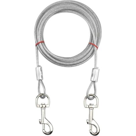 RHG Câble d'attache pour Chiens jusqu'à 80 kg, Animaux de Compagnie Plomb pour Chiens de Petite, Moyenne ou Grande Taille-Blanc, 5M