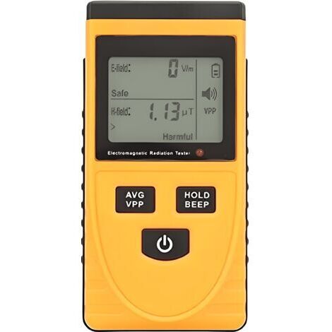 RHG Compteur Geiger- Détecteur de Rayonnement Electromagnétique EMF Portable avec Alarme Sonore et Lumineuse Testeur de Rayonnement de Champ Magnétique LCD Numérique