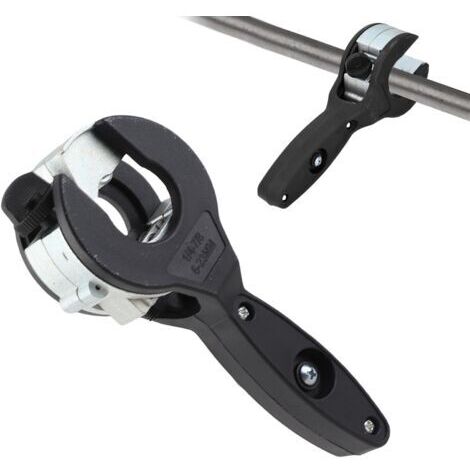 RHG Coupe-tubes à cliquet 2 en 1 compact pour couper les tuyaux en PPR et en plastique de 1/4 po à 7/8 po en cuivre, PVC et métal (noir)