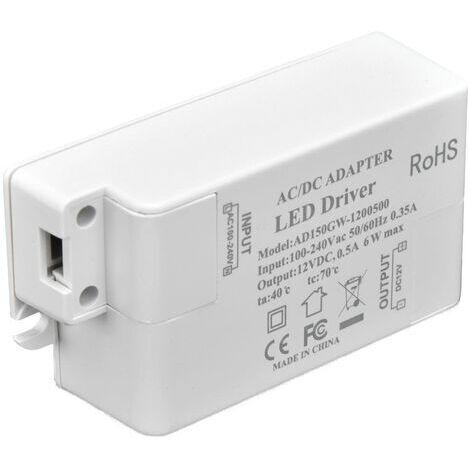 RHG Driver Led 6W Maximum 100 240V Transformateur 12V Tension Constante Driver Transformateur Led 0.5A Convertisseur Convertisseur avec Transformateurs Basse Tension