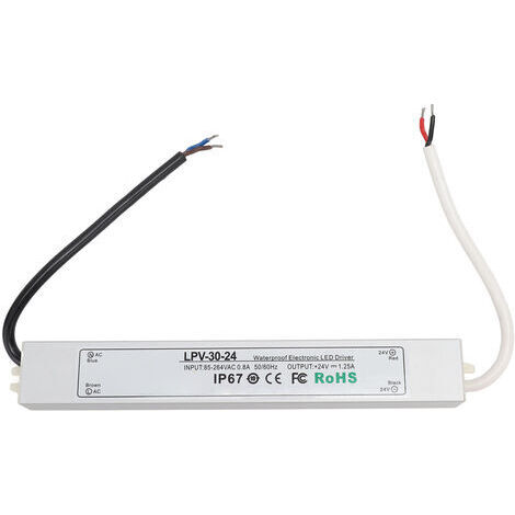 RHG Driver LED IP67 tanche 24V Sortie Basse Tension Adaptateur Transformateur d'Alimentation pour Lampe Caméra de Sécurité 85264V LPV 30W 24V 1.25A