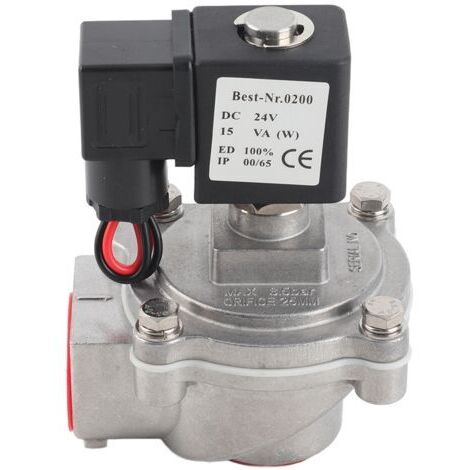 RHG Électrovanne à impulsion électromagnétique à angle droit 2 voies G1" DMF-Z-25 DC 24