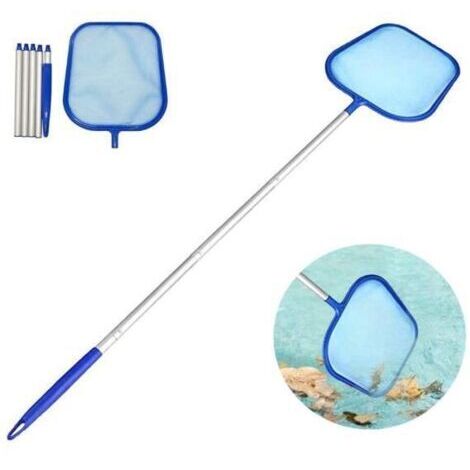 RHG Épuisette de piscine, épuisette de piscine avec manche télescopique réglable de 105 cm pour le nettoyage des piscines, fontaines et étangs