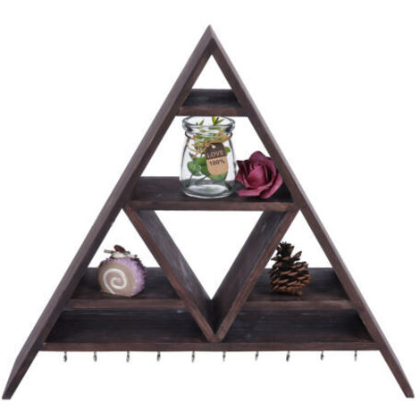 RHG Étagère d'angle, Style Industriel, Étagère Murale,Support de rangement triangulaire, présentoir mural en cristal, décoration de la maison pour le bureau et la maison